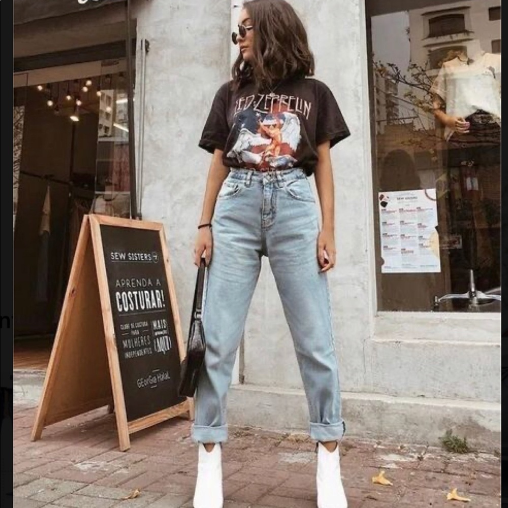 High waisted mom jeans